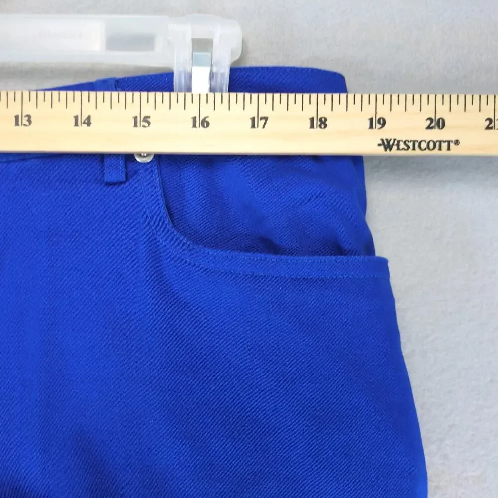NWT Ruby Rd Blue Embroidered Capri Pants Women's 16 Comfort Waist 38x22.5